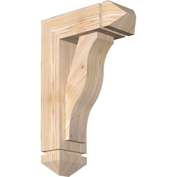 Ekena Millwork Funston Arts and Crafts Smooth Bracket w/ Offset Brace, Douglas Fir, 5 1/2"W x 14"D x 22"H BKT0604X14X22FST03SDF - main